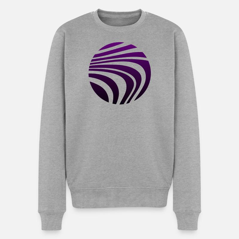 Psychedelisches Muster Violett Verlauf - Männer Premium Bio Pullover - Grau meliert