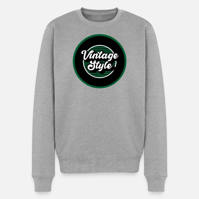Vintage style - Pull Premium bio Homme - gris chiné