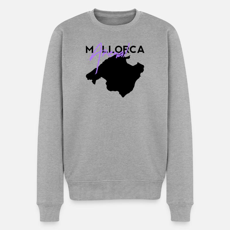 Mallorca ARENAL - Männer Premium Bio Pullover - Grau meliert