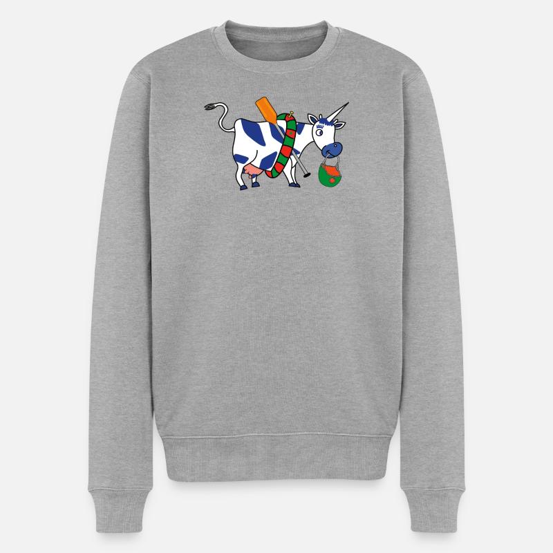 BAVARIAN UNICORN Rafting - Männer Premium Bio Pullover - Grau meliert