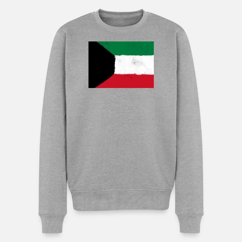 Flagge von Kuwait - Männer Premium Bio Pullover - Grau meliert