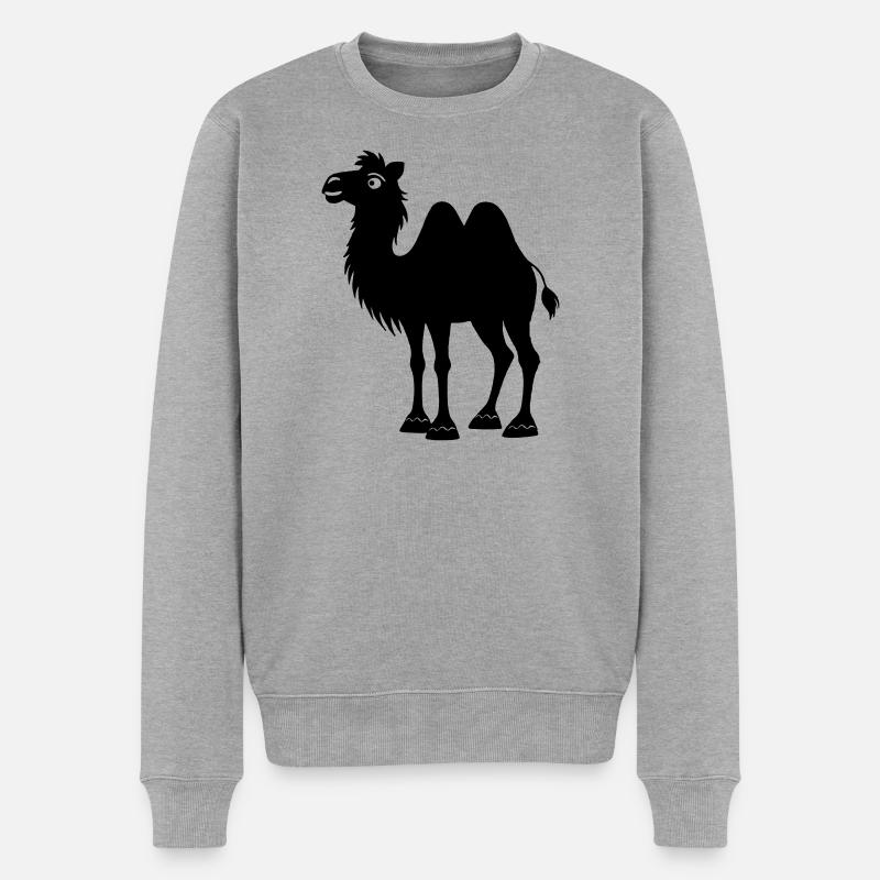 Schatten-Kamel - Männer Premium Bio Pullover - Grau meliert