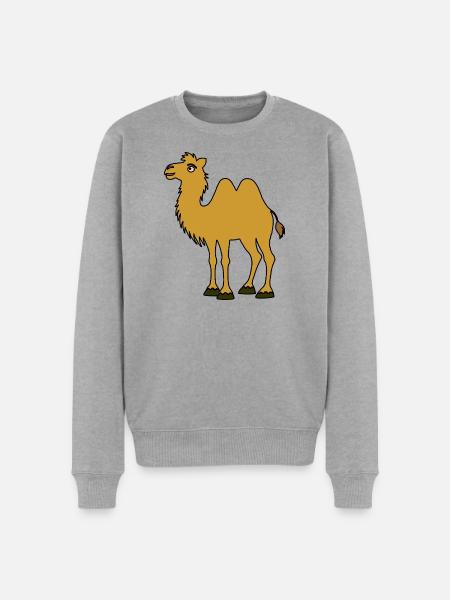 Brown Camel with Two Humps - Men's Premium Organic Jumper - heather grey