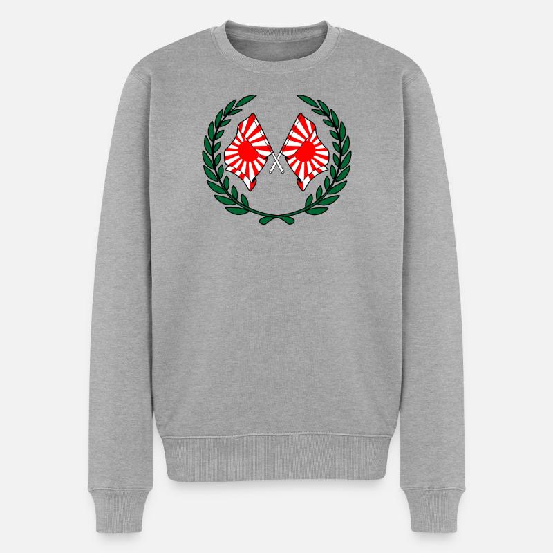 Siegeskranz der aufgehenden Sonne - Männer Premium Bio Pullover - Grau meliert