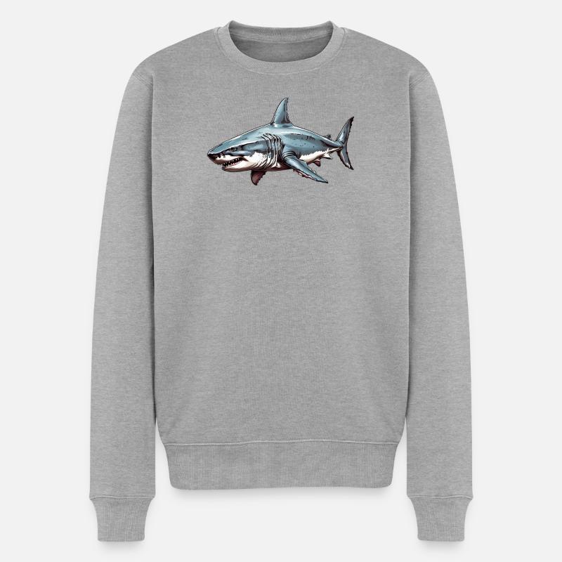Marée de requin - Pull Premium bio Homme - gris chiné