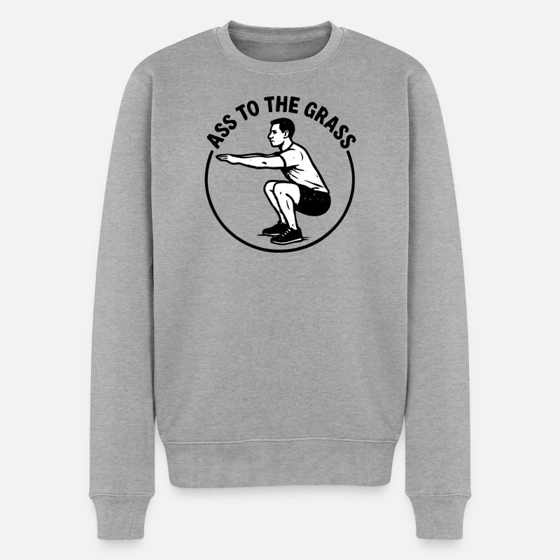 Ass to the grass - Männer Premium Bio Pullover - Grau meliert