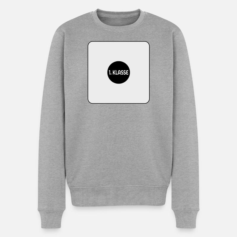 SCHULKIND LEHRER 1. Klasse - WÜRFEL - Männer Premium Bio Pullover - Grau meliert