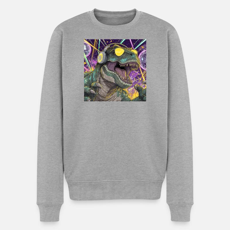 Party-Rex – Der König der Tanzfläche - Männer Premium Bio Pullover - Grau meliert