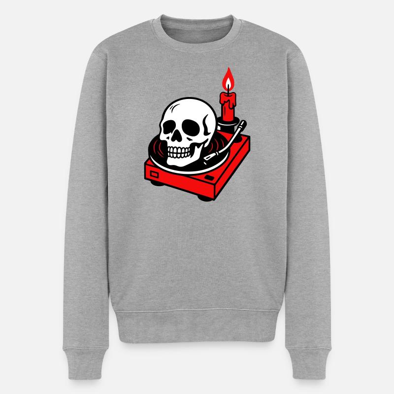 Black Metal - Männer Premium Bio Pullover - Grau meliert