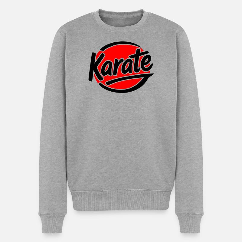 Karate - Männer Premium Bio Pullover - Grau meliert
