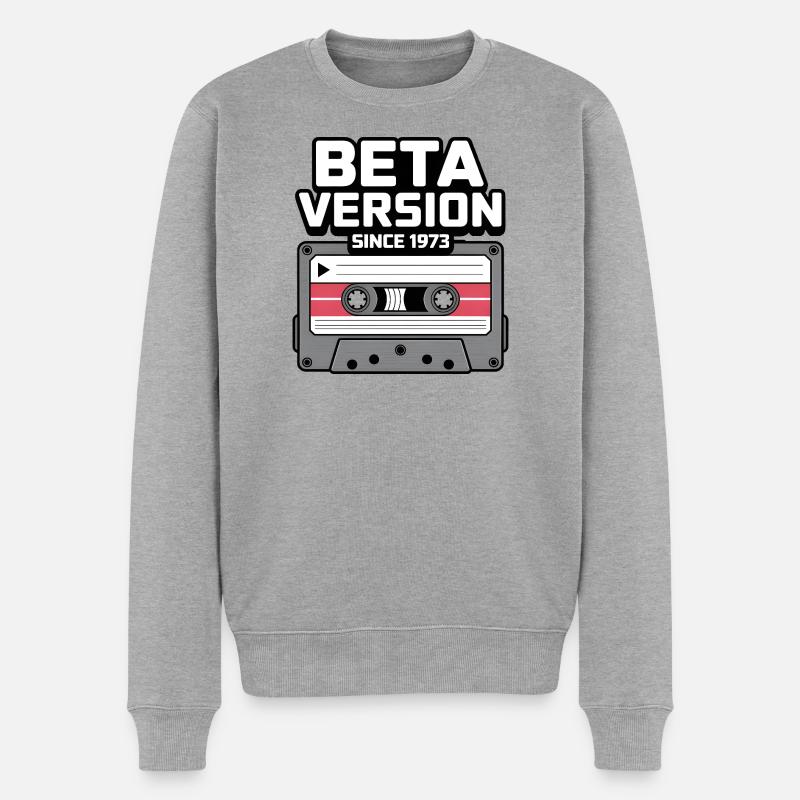 Conception de cassette de musique rétro - Pull Premium bio Homme - gris chiné