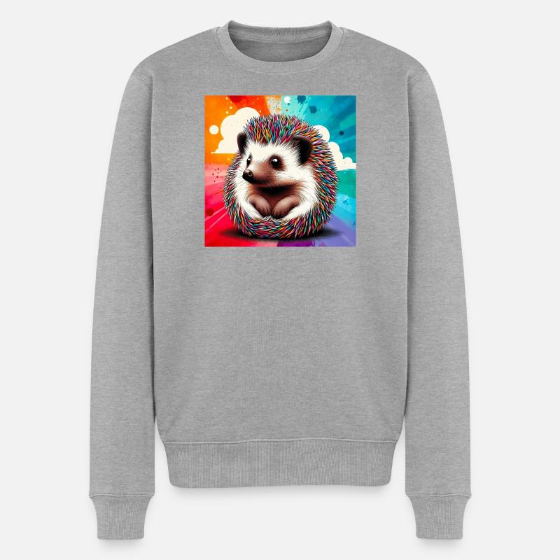 hérisson - Pull Premium bio Homme - gris chiné