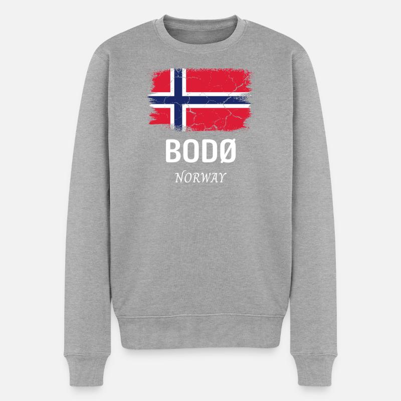 BODØ - Pull Premium bio Homme - gris chiné