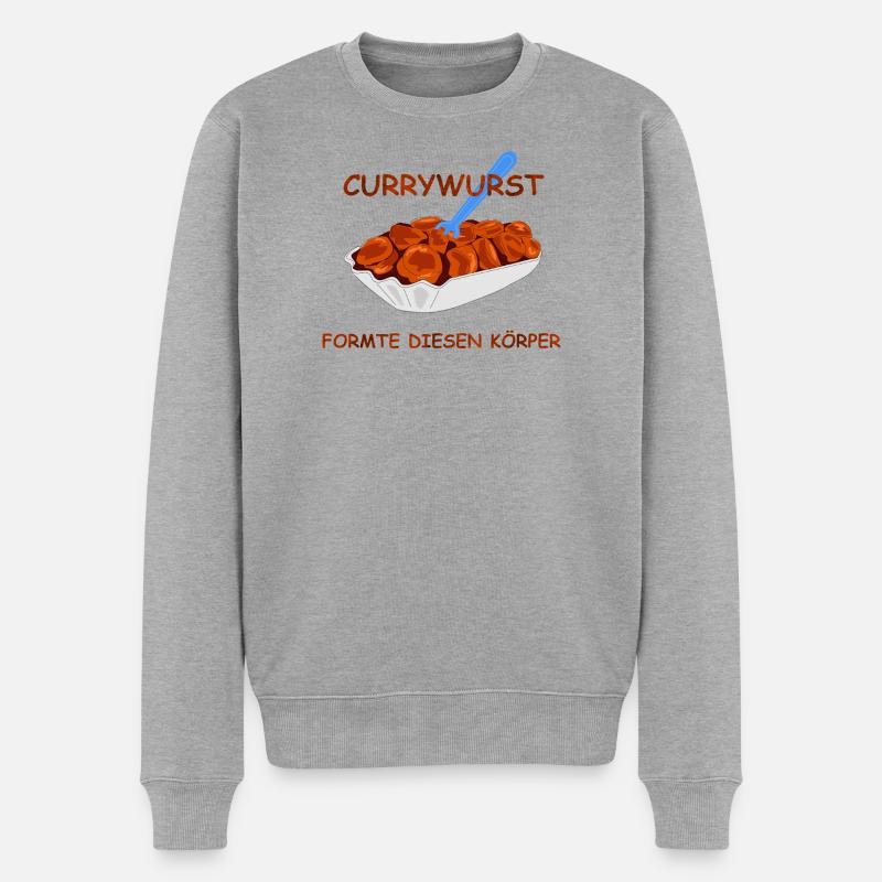 Currywurst - Männer Premium Bio Pullover - Grau meliert