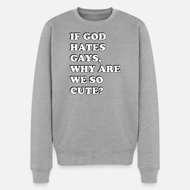 Pride Tee - Männer Premium Bio Pullover - Grau meliert