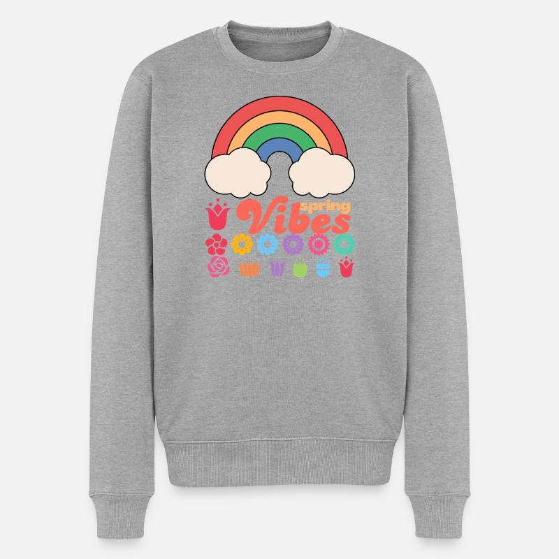 Spring Vibes - Männer Premium Bio Pullover - Grau meliert