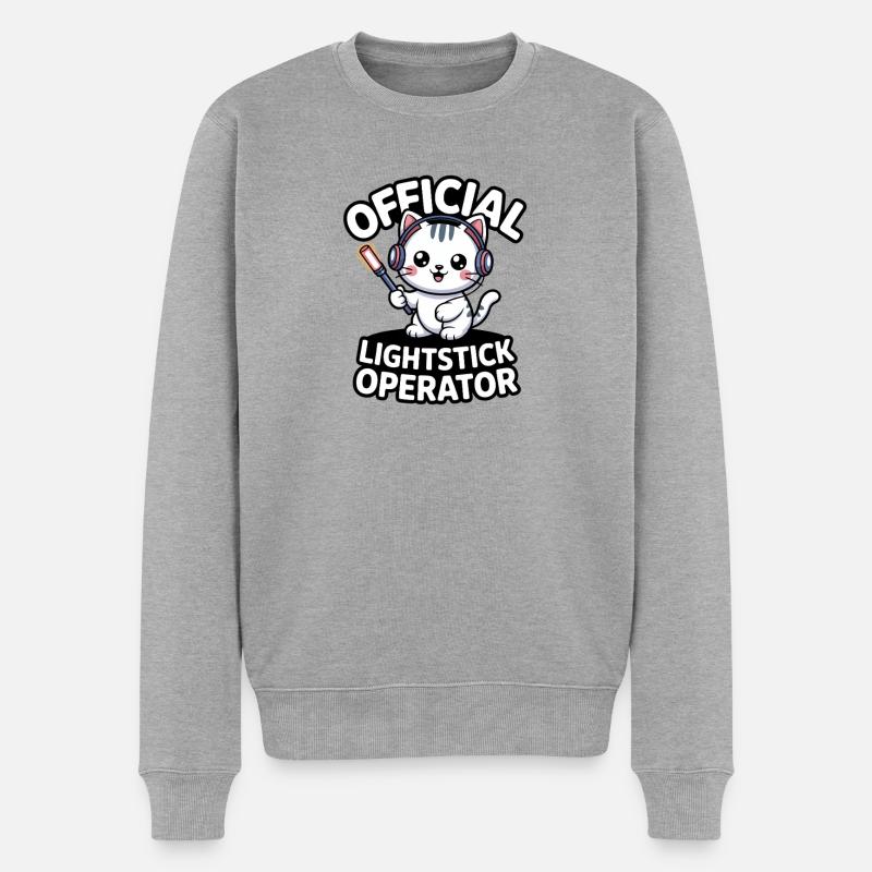 K-Pop Fan Lightstick Korea - Männer Premium Bio Pullover - Grau meliert