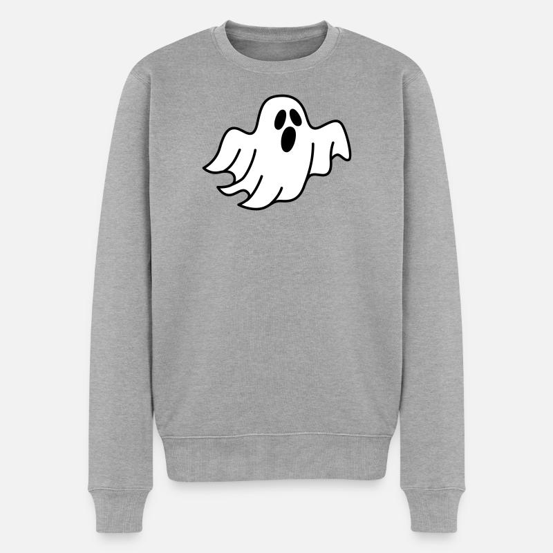 Geist oder Gespenst - Männer Premium Bio Pullover - Grau meliert