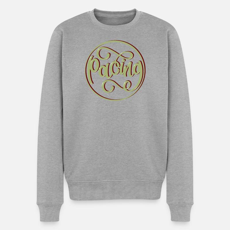 Pacing - Männer Premium Bio Pullover - Grau meliert
