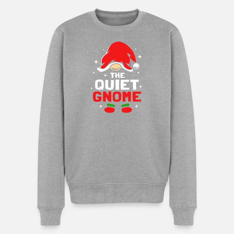 Gnom - Männer Premium Bio Pullover - Grau meliert