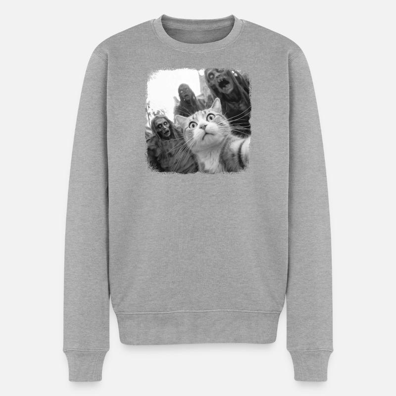 Zombiekalypse - Männer Premium Bio Pullover - Grau meliert