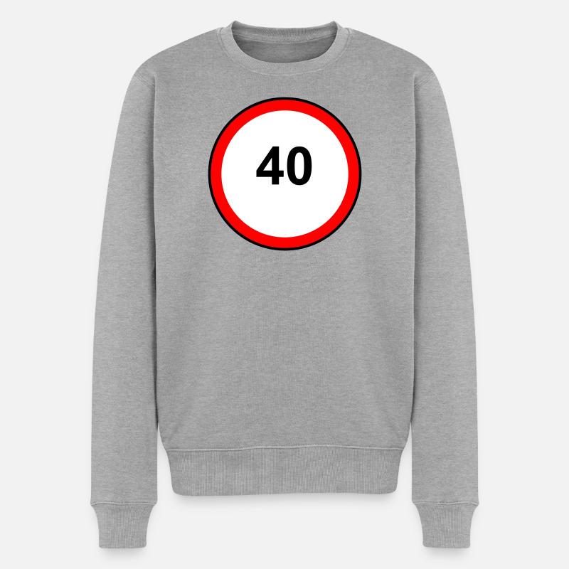 40erKreis Signet - Männer Premium Bio Pullover - Grau meliert