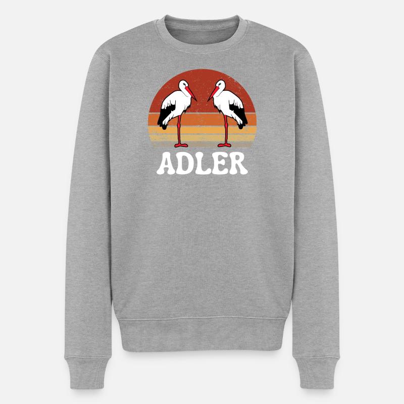 ADLER VIntage Retro - Männer Premium Bio Pullover - Grau meliert