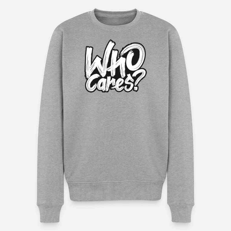 Wen interessiert das? - Männer Premium Bio Pullover - Grau meliert