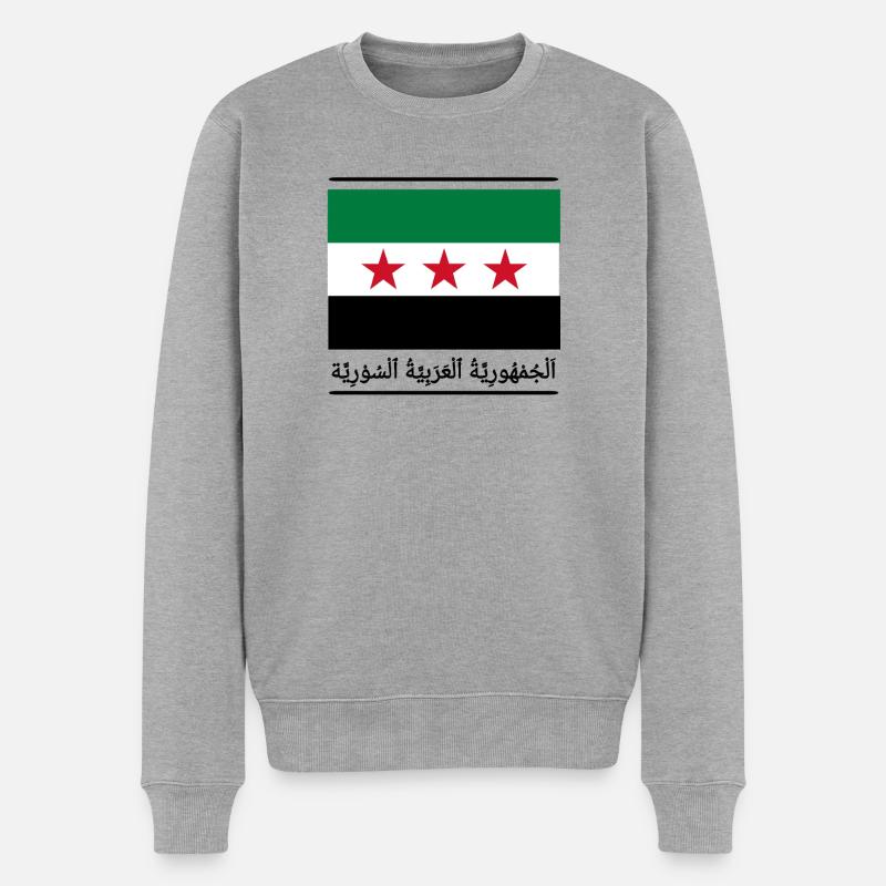 Syrien  - Männer Premium Bio Pullover - Grau meliert