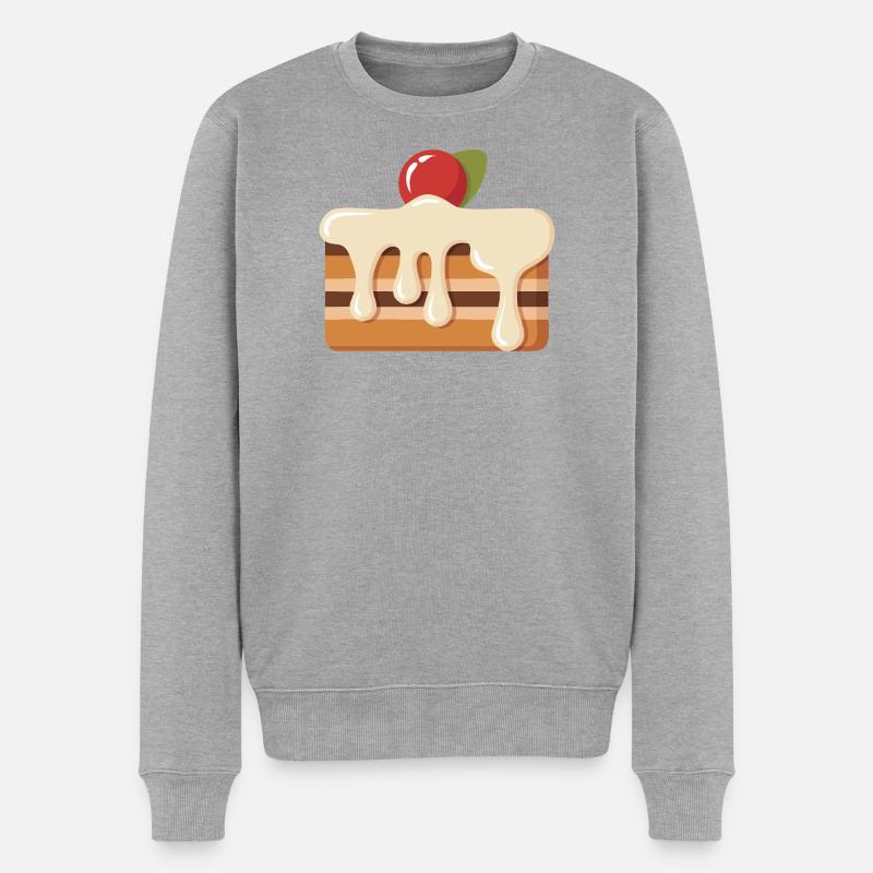 Torte - Männer Premium Bio Pullover - Grau meliert