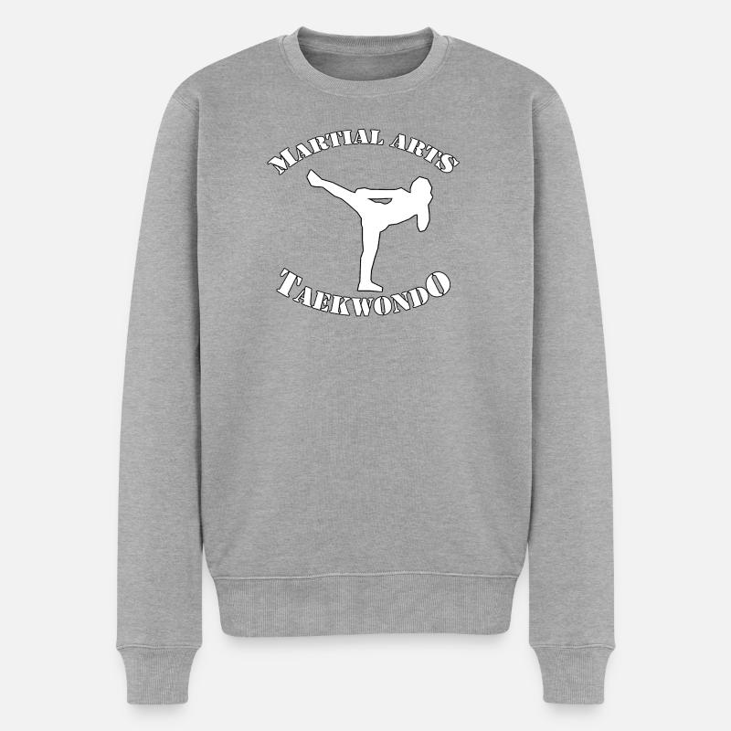 TAEKWONDO - Männer Premium Bio Pullover - Grau meliert