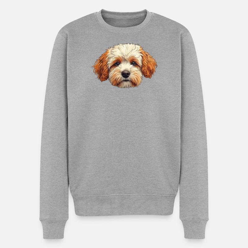 Hund - Männer Premium Bio Pullover - Grau meliert