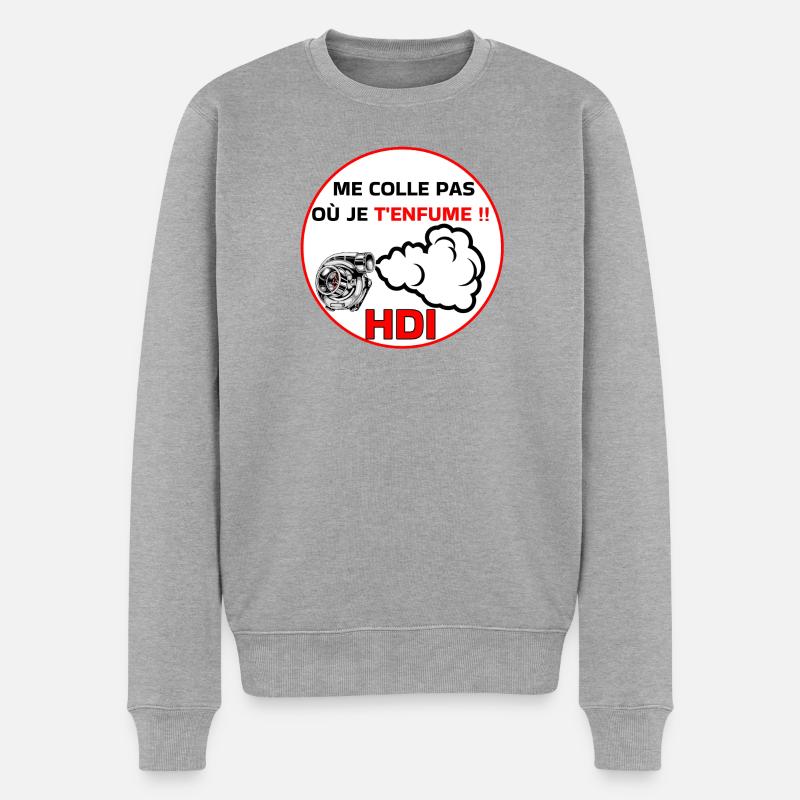 Bleib nicht bei mir, hdi - Männer Premium Bio Pullover - Grau meliert