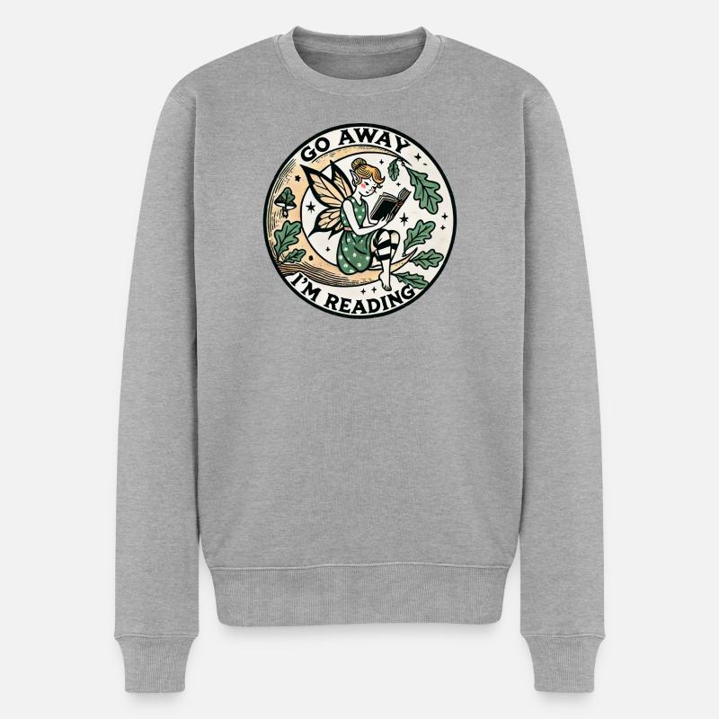Geh weg, ich lese Fairy Circle - Männer Premium Bio Pullover - Grau meliert