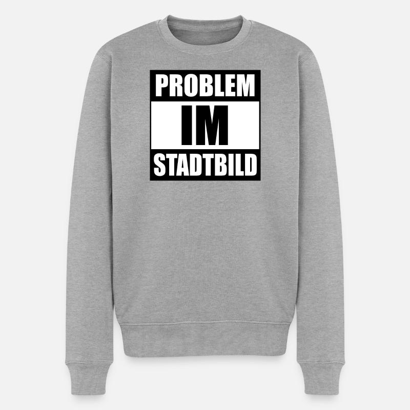 Problem im Stadtbild - Männer Premium Bio Pullover - Grau meliert