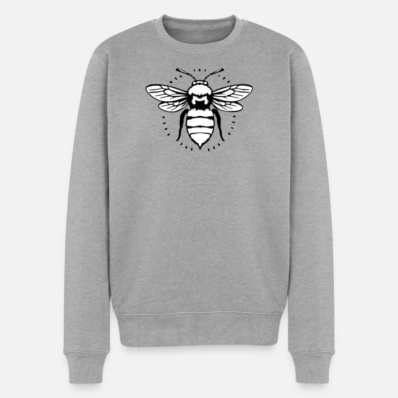 Biene Bienen Imker Geschenk - Männer Premium Bio Pullover - Grau meliert