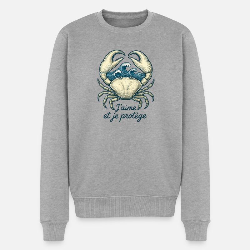 Krebs Sternzeichen - Astrologie - Männer Premium Bio Pullover - Grau meliert