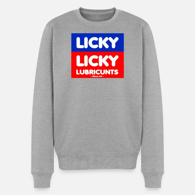 Licky Schmierstoffe Retro Schild - Männer Premium Bio Pullover - Grau meliert