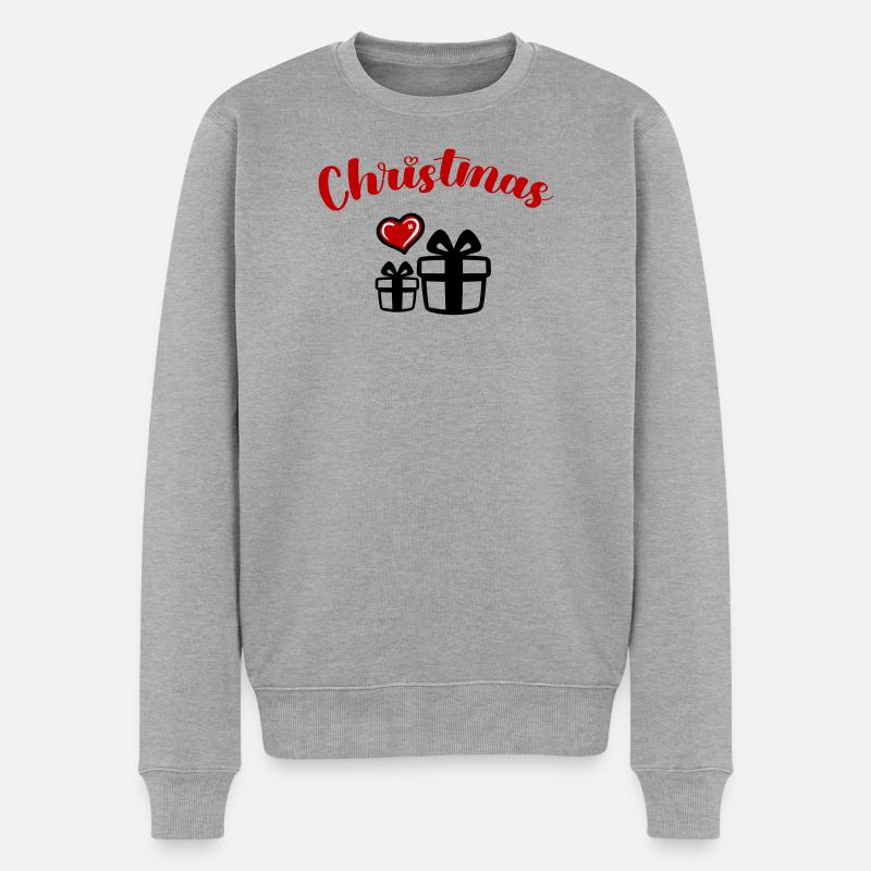 Christmas - Männer Premium Bio Pullover - Grau meliert