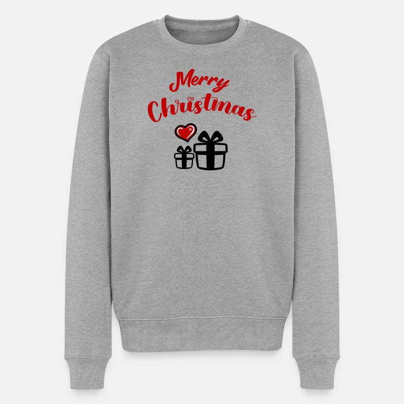 Merry Christmas - Männer Premium Bio Pullover - Grau meliert