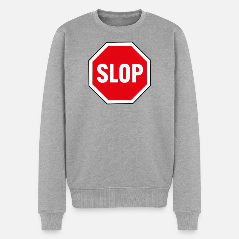 STOP the SLOP - Männer Premium Bio Pullover - Grau meliert
