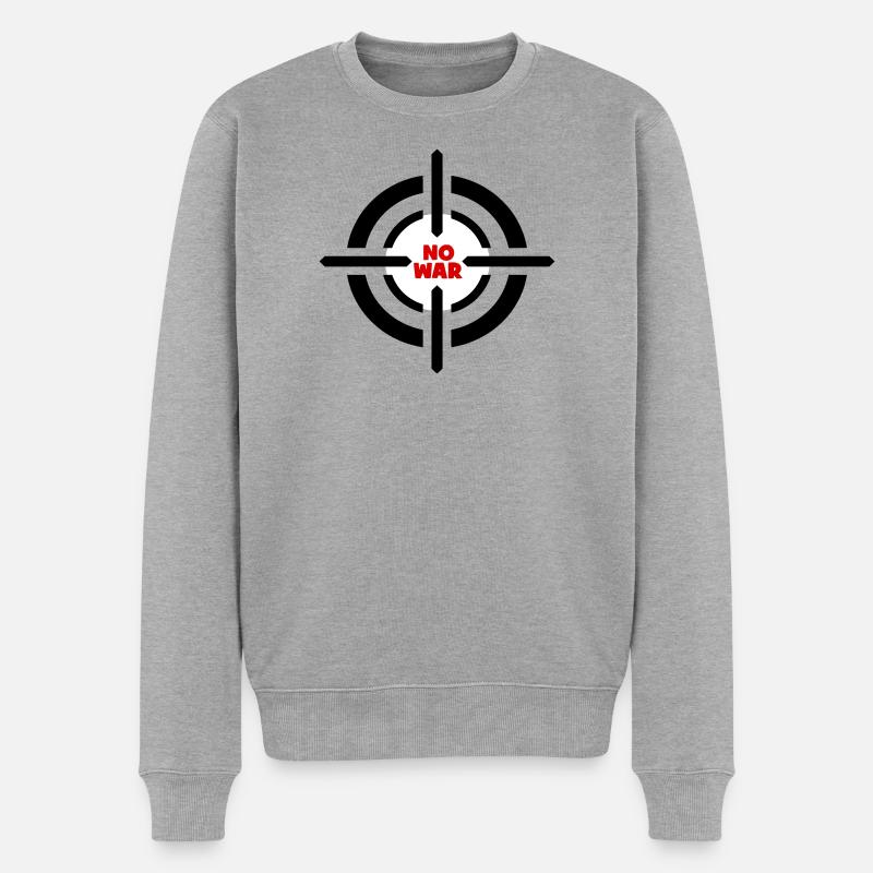 Emblème No War - Pull Premium bio Homme - gris chiné