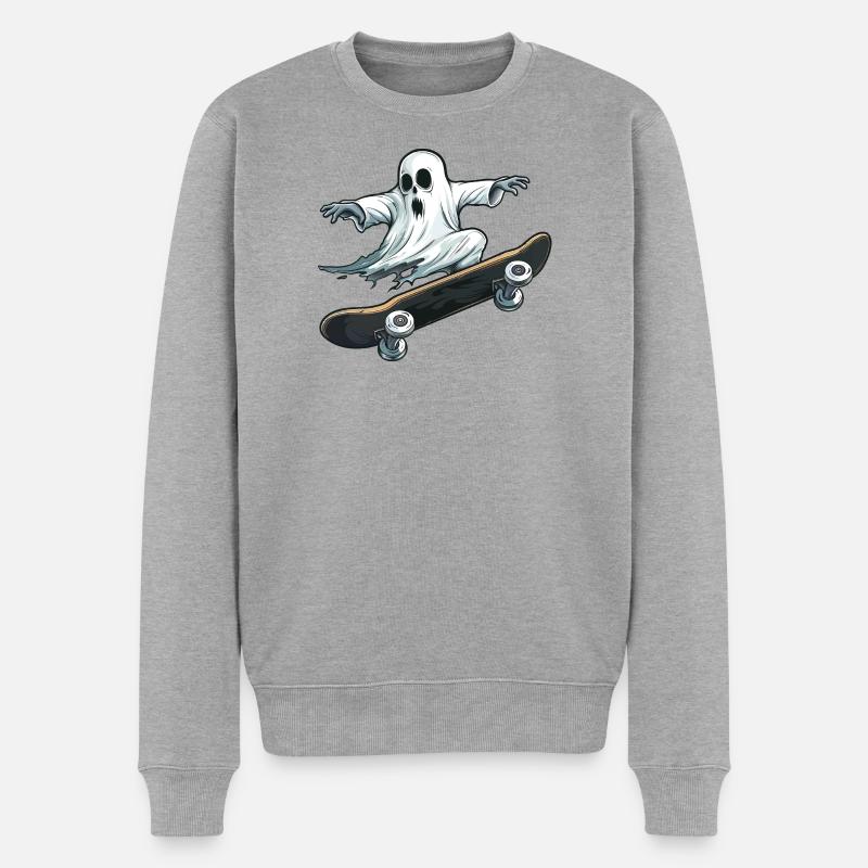 Geist Skateboard - Männer Premium Bio Pullover - Grau meliert
