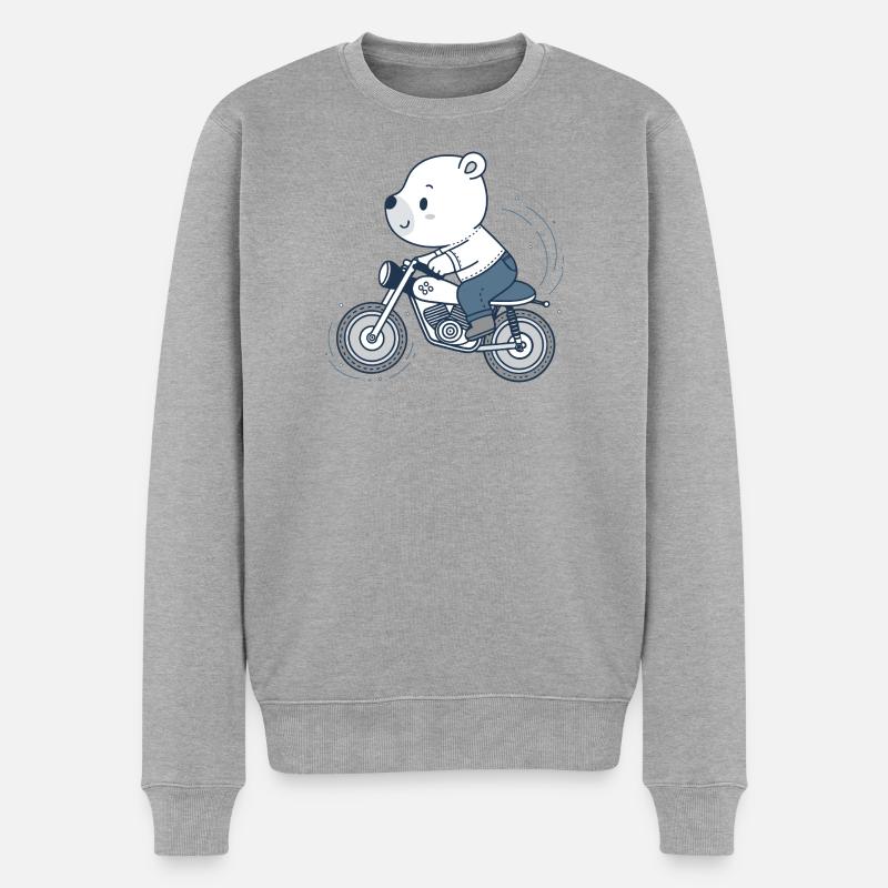 Ourson Motard Aventure - Pull Premium bio Homme - gris chiné