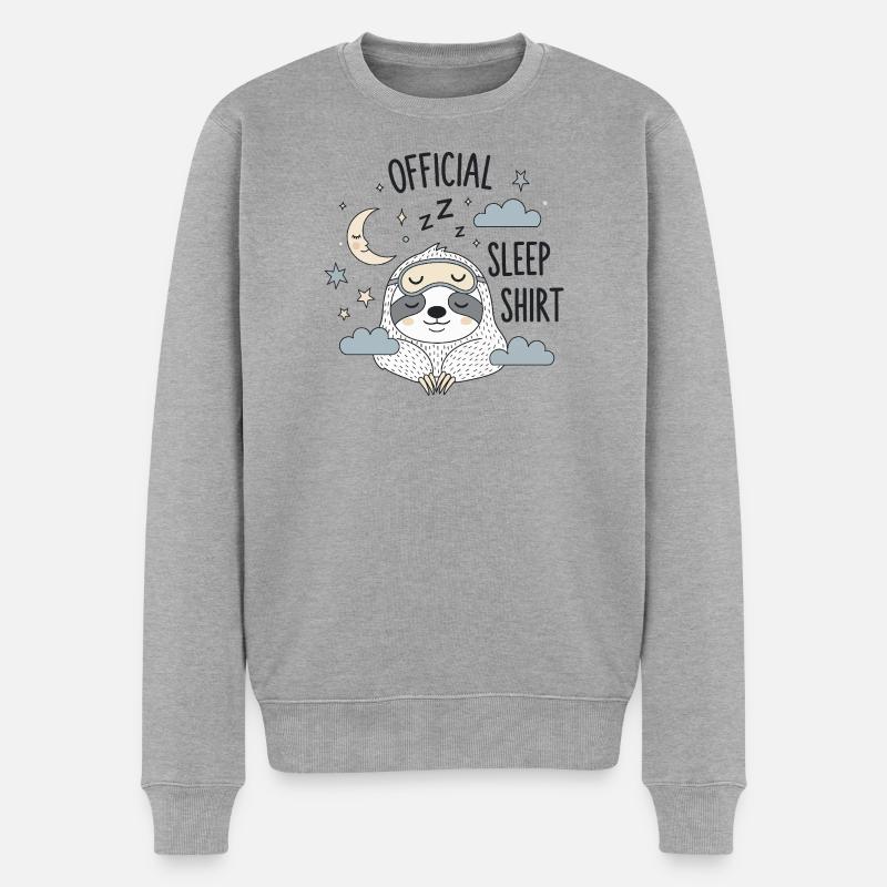 Chemise de nuit officielle Sloth - Pull Premium bio Homme - gris chiné