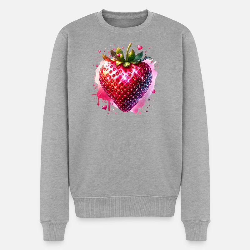 Karneval Kostüm Erdbeer - Männer Premium Bio Pullover - Grau meliert