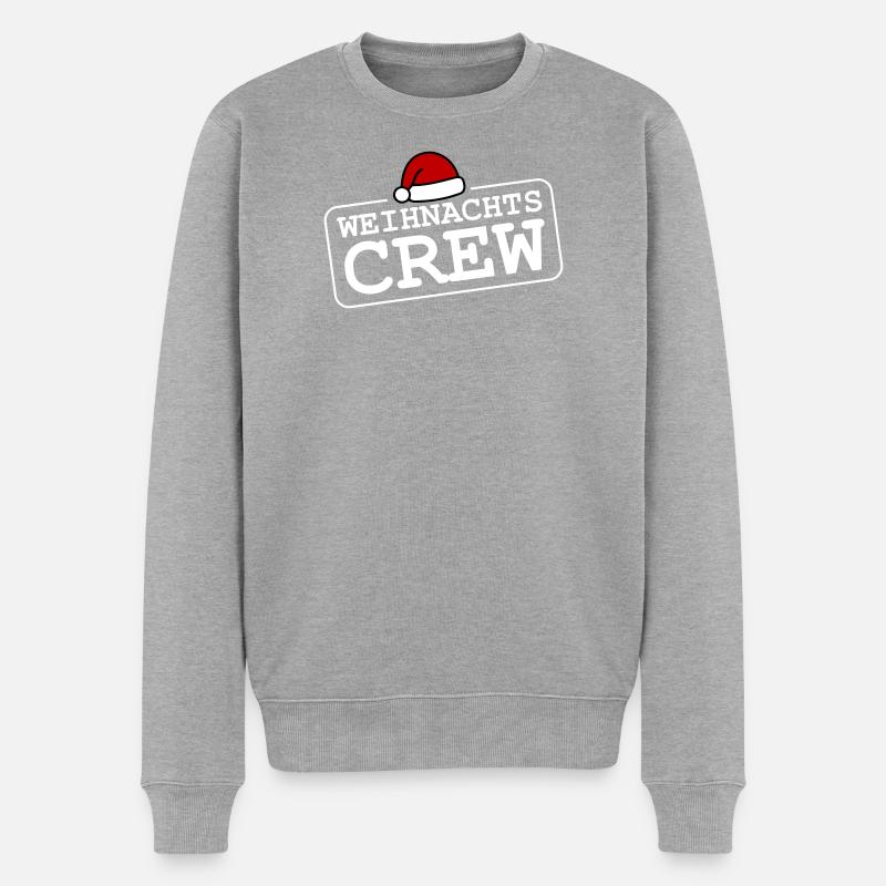 Weihnachts Crew - Männer Premium Bio Pullover - Grau meliert