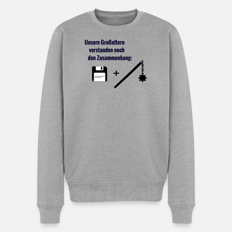 Zusammenhang - Männer Premium Bio Pullover - Grau meliert