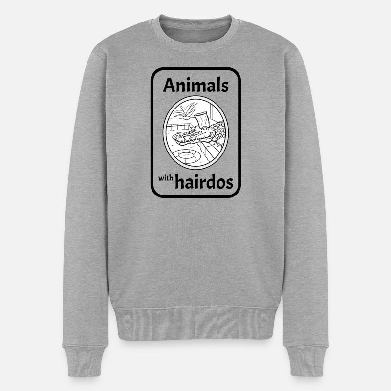 Crocodile avec coiffure - Pull Premium bio Homme - gris chiné