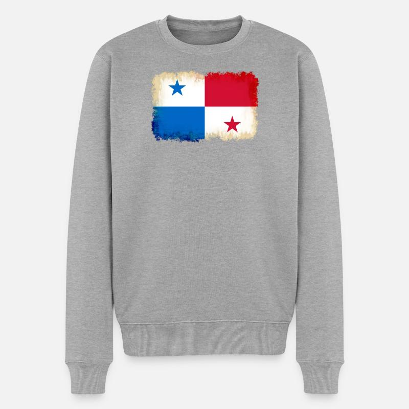 Panama als Panama - Männer Premium Bio Pullover - Grau meliert